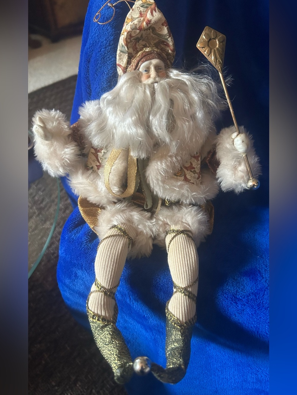 Vintage Neiman Marcus Whimsical Gold Fairy Santa Claus Doll!